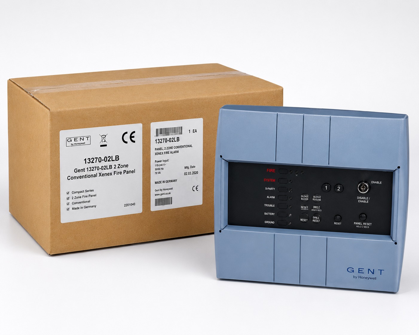 Honeywell Gent 13270-02LB 2 Zone Conventional Xenex Fire Alarm Control Panel