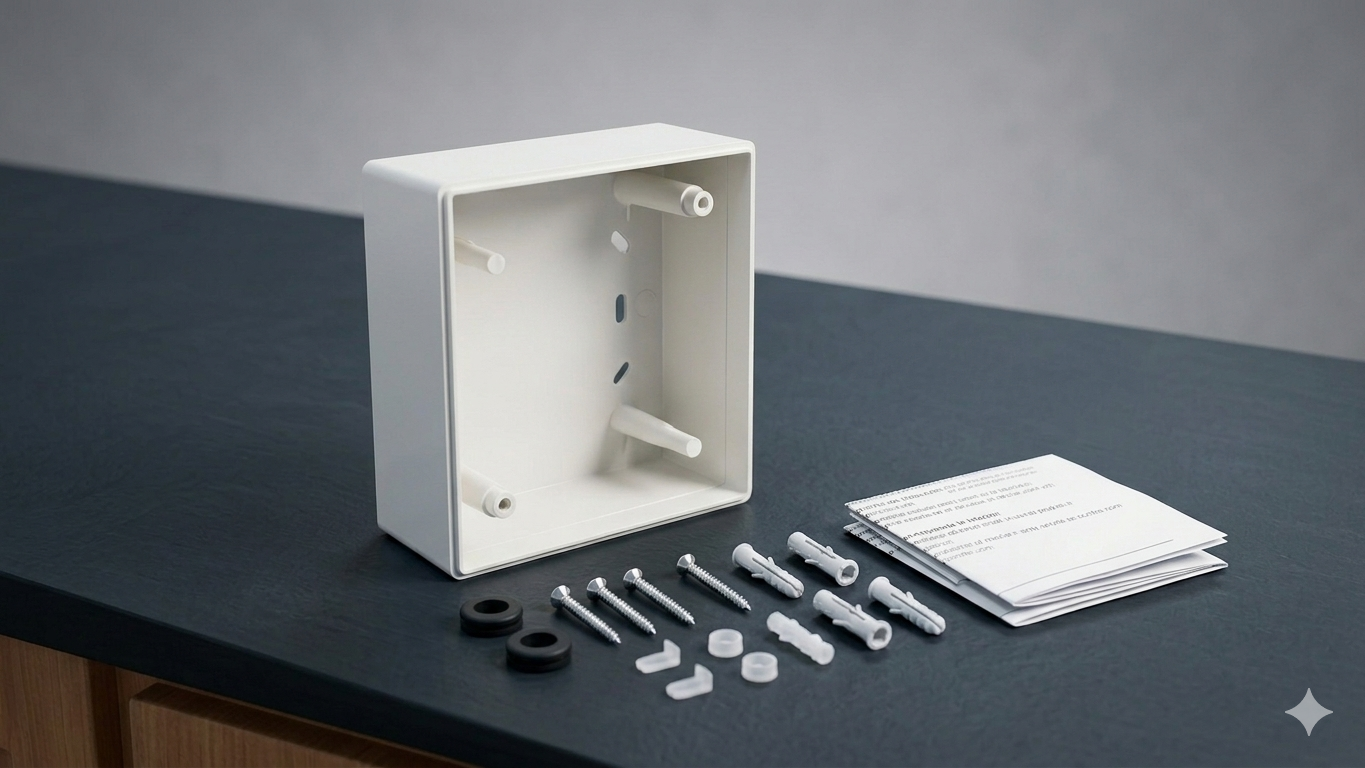 Surface Mount Back Box for Manual Call Points & Fire Alarm Modules – Universal Plastic Enclosure with Mounting Screws