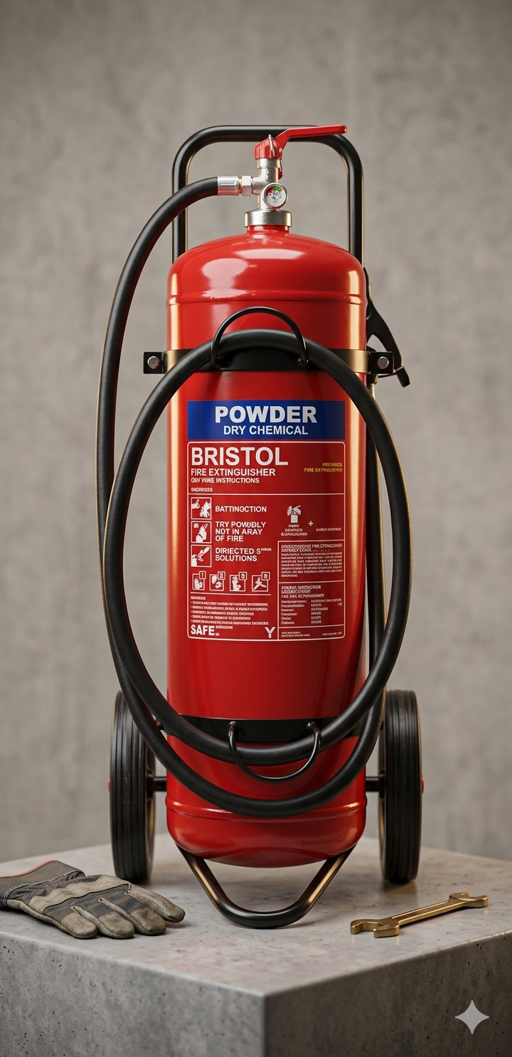 Bristol Heavy Duty Trolley-Mounted Fire Extinguisher (Dry Chemical Powder)