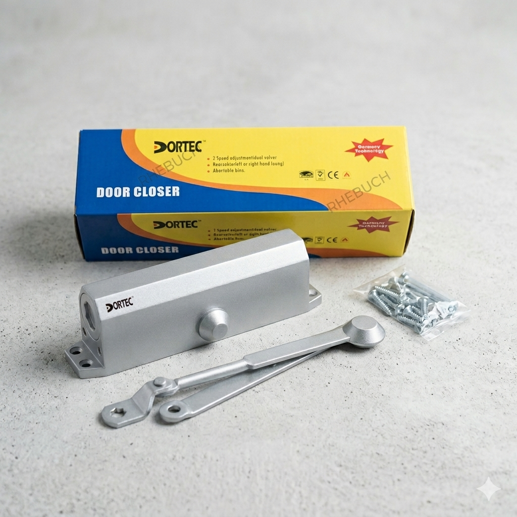 DORTEC Silver Hydraulic Door Closer with Adjustable Speed Control