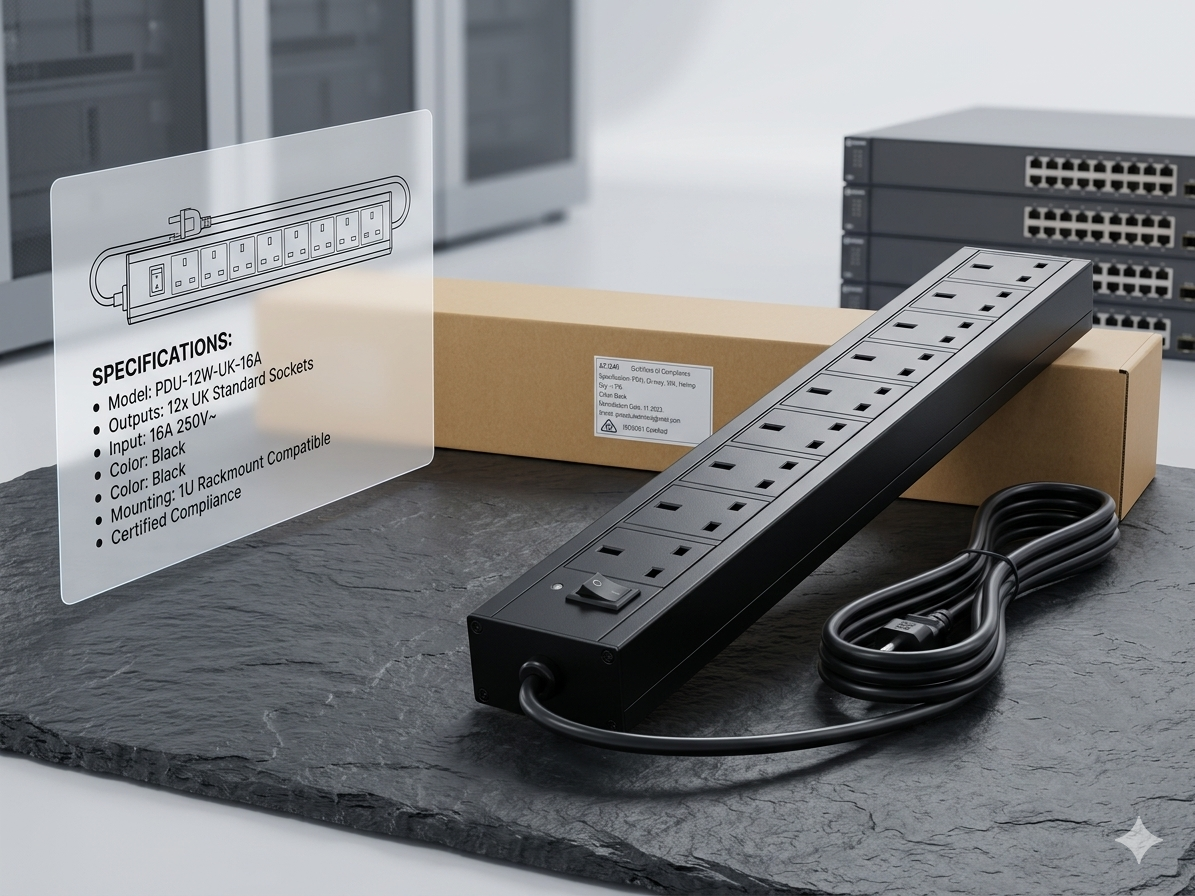 12-Way 16A UK Standard Rackmount PDU