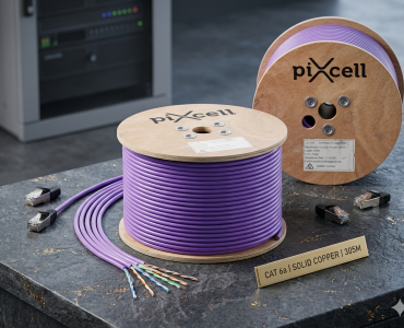 Pixcell CAT6a UTP Solid Copper Network Cable – 305M (Purple)